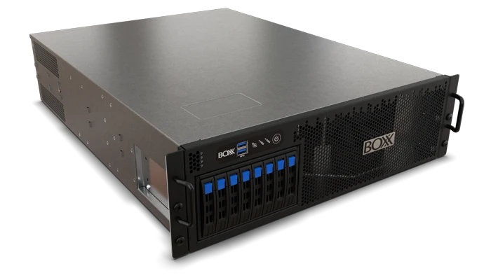 RAXX T3 PRO iş istasyonu: 3U rack kasa, açılı görünüm